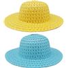 GYIOFAI 2 Pezzi Cappello Di Pasqua, Da Festa Di Pasqua Cappelli, Crea Il Tuo Cappello Pasquale, Protezione Solare, Per Gare Scolastiche, Sfilate Pasquali E Celebrazioni Primaverili (Blu, Giallo)