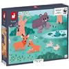Janod - Puzzle Panoramico 4 Stagioni - 36 Pezzi in Cartone FSC - Puzzle Animali - Fabbricato in Francia - Collaborazione con WWF - Dai 4 Anni, J08645