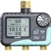 RAINPOINT Centralina Irrigazione 3 Uscite Con Ampio Display Lcd, ingresso e uscita in ottone, Timer Irrigazione Automatico Con Modalità Di Ritardo Pioggia/Manuale/Automatica per Prato Da Giardino