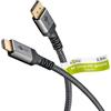 goobay 65269 DisplayPort 1.2 a HDMI 2.0 / Risoluzioni fino a 4K @ 50/60 Hz/Velocità di trasferimento dati di 18 Gbit/s/Il cavo è direzionale/Grigio / 2 m