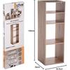 5five Mix n Modul, scaffale a colonna 4 scomparti, effetto rovere naturale, libreria compatta, mobiletto salvaspazio