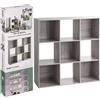 5five Mix n Modul, scaffale 9 ripiani, effetto rovere grigio, libreria moderna, mobile contenitore, portaoggetti
