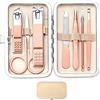 walentin profwr Set di manicure set di pinze per unghie da donna uomo punta pinze per unghie strumenti per la cura personale con scatola da viaggio portatile strumenti per pedicure manicure bellezza set regalo
