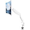 Pholiten Supporto per Monitor con Molla a Gas per Schermi 13-27 Pollici, Inclinabile e Girevole, Bianco MD81W