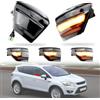 MKptopia 2 pezzi Luce di segnalazione dinamica a LED per specchietto laterale, luce lampeggiante sequenziale, 2 x Compatibile con Fo-rd S-Max 07-14 Ku-ga C394 08-12 C-Max 11-19