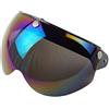 shenruifa Visiera per Casco retrò Universale a 3 Scatti Visiera per Casco da Moto Mezza Faccia Antivento (multicolore)