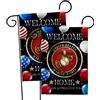 Breeze Decor Welcome Home Marine Garden Flag 2pcs Pack Armed Forces Corps USMC Semper Fi United State American Military Veteran Retire Official House Banner Small Yard Gift Double-Sided, Made in USA