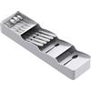 Lifewit Portaposate da Cassetto, Vassoio Porta Posate per cucina, Portaposate in Plastica per Cucchiai, Forchette e Coltelli, Organizer posate, Grigio, Profondità 38cm, 1 Pezzi