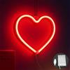 GBKDQQ 2 cartelli rossi a forma di cuore, luce al neon a LED, USB/batteria, decorazione da parete per San Valentino, matrimonio, Capodanno, anniversario (21 x 20 cm)