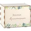 Namalu Urna Compleanno Battesimo Scatola Porta Biglietti Salvadanaio in Legno per Matrimonio Decorazione Festiva Scatola Regalo per Lettere Buste Denaro(Compleanno, Tropicale)