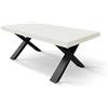 KONTE.DESIGN Tavolo allungabile AMALFI in legno bianco frassinato e gambe a X antracite, allungabile 180x90 cm - 260x90 cm