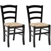 KONTE.DESIGN Set di 2 sedie CENISIA in legno massello, Nero