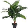 Leaf Piante tropicali artificiali con foglie grandi, Colocasia, 105 cm