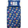 hermet NBA, Set Lenzuola Letto Singolo, Completo Letto Singolo, Lenzuolo Sopra, Lenzuolo Con Angoli, Federa, 100% Cotone, Bulls, Lakers, Warriors, Nets, Prodotto Ufficiale
