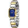 TIME100 Set Orologio Donna con Bracciale Rigido, Cassa Geometrica con Cristalli, Cinturino Metallo a Maglie Sfaccettate, Movimento al Quarzo Preciso, Confezione Regalo