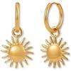 GD GOOD.designs Cerchi dorati con ciondolo | Orecchini pendenti con sole in acciaio inox 316L placcati in oro 18K | Orecchini da donna impermeabili (16 mm)