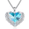 AINFQY Collana da donna con ali d'angelo, in argento Sterling 925, con pietra di luna, protezione per le ali d'angelo, con ciondolo a forma di pietra di, 0.94*0.96 inches, Argento sterling, Cristallo