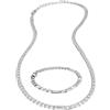 Breil, Collezione Groovy, Kit Bracciale e Collana Uomo, Set Gioielli in Acciaio Lucido e Satinato, Chiusura a Moschettone, Lunghezze Regolabili, Bracciale 17-22 cm, Collana 43-47 cm, Idea Regalo Uomo