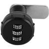 FTVOGUE Serratura a codice a 3 cifre Serratura in lega di zinco Cam Cabinet Silver Password Security Number Lock(L=30.5 19~23mm)