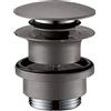 hansgrohe Piletta di scarico per lavabo e bidet miscelatore push-open 50100340, colore: nero spazzolato cromato