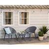 Kaemingk Salotto Marbella 2 Poltrone Tavolino in Plastica Colore Grigio