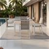 Bizzotto Yes Set Pranzo Hilija 136x136 cm + 4 Poltrone Alluminio Bianco