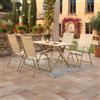 Generico Set Tavolo con 4 Sedie Pieghevole Textilene Beige