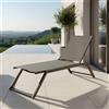Bizzotto Lettino Kaylan con Ruote in Alluminio Colore Antracite Impilabile