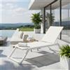 Bizzotto Lettino Kaylan in Alluminio Colore Bianco Con Ruote Impilabile