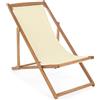 Bizzotto Yes Sdraio in Legno Noemi Legno Naturale Colore Ecru