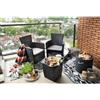 Keter Salotto Balcony in Resina Iowa Colore Grafite Tavolino Contenitore
