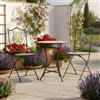 Bizzotto Yes Set Pranzo Naxos Tavolo Ø60cm + 2 Sedie Pieghevoli con Decoro Ceramica