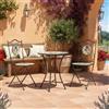 Bizzotto Yes Set Pranzo Tavolo Ø60cm + 2 Sedie Pieghevoli Ferro Decoro Mosaico Paloma
