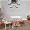 Bizzotto Yes Set Pranzo Etienne Tavolo Ø70 cm + 2 Poltrone Colore Bianco