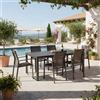 Bizzotto Yes Set Pranzo Tavolo Allungabile cm.140-210 + 6 Poltrone Alluminio Antracite