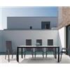 Bizzotto Set Tavolo cm 220x100 e 6 Poltrone Reclinabili Alluminio Antracite mod. Mason