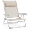Bizzotto Yes Spiaggina Cayo in Alluminio Colore Grigio e Bianco Ghiaccio