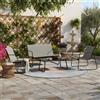 Set Giardino 2 Poltrone+ Divano+ Tavolino in Texitilene Colore Grigio Scuro