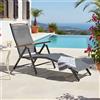Bizzotto Yes Poltrona Steamer Niagara in Alluminio Antracite e Grigio Scuro