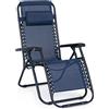 Bizzotto Yes Sedia a Sdraio Morgan in Acciaio e Textilene Colore Blu
