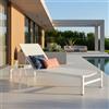 Bizzotto Lettino Konnor in Alluminio Colore Bianco Impilabile con Ruote