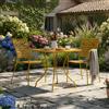 Bizzotto Yes Set Pranzo Kelsie Tavolo 70x70 cm + 2 Poltrone Acciaio Colore Ocra