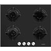 Samet Piano Cottura in Vetro 4 Fuochi 60 cm Colore Nero