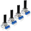 VGOL 4 Pezzi 6 Pin B10K Doppio Potenziometro Verticale A Mezza Maniglia Lunghezza Maniglia 19 mm Filettatura 8 mm Dado Rondella Accessorio Adatto Per Il Controllo Di Apparecchiature Audio