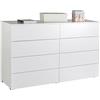 COMPOSAD | Cassettiera della Linea PRIVILEGIO con 8 Cassetti, Cassettiera camera da Letto Bianca, (LxAxP) 139,80x84,50x44 cm Colore Bianco Laccato, Made in Italy