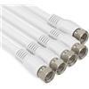 1aTTack.de Cavo antenna SAT 1,5 metri schermato 2x, connettore F > connettore F (completamente schermato) SAT bianco F-F 85db (5 pezzi)