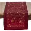 SARO LIFESTYLE XJ511.BU1672B - Runner da tavola con ricami e paillettes, 40,6 x 183 cm, colore: Borgogna