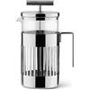 Alessi 9094/8 - Caffettiera di Design, a Presso-Filtro o Infusiera, in Acciaio Inossidabile 18/10 Lucido e Vetro Pirofilo, 8 Tazze