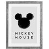 Komar Cornice portafoto in legno pietra argento con decorazione da parete Mickey Mouse Silhouette come set - Dimensioni: 30 x 40 cm - Decorazione da parete Disney Topolino