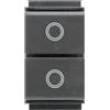FEB Doppio Pulsante Unipolare FEB 2022/N Nero - Compatibile Bticino Magic